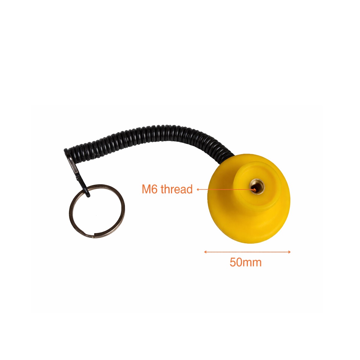 Yellow Pull Round Knob 50mm (1.97") For Weight Stack Pin W/ Lanyard | Commercial & Home Gym | Some Cardio