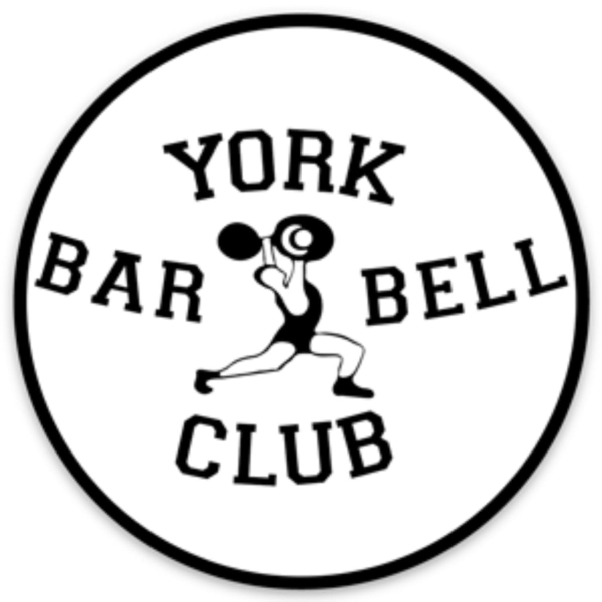 York Barbell Club White Sticker, Premium Vinyl Fitness Decal for Bottles, Laptops, Gym Gear, Clean Minimal Workout Style Sticker