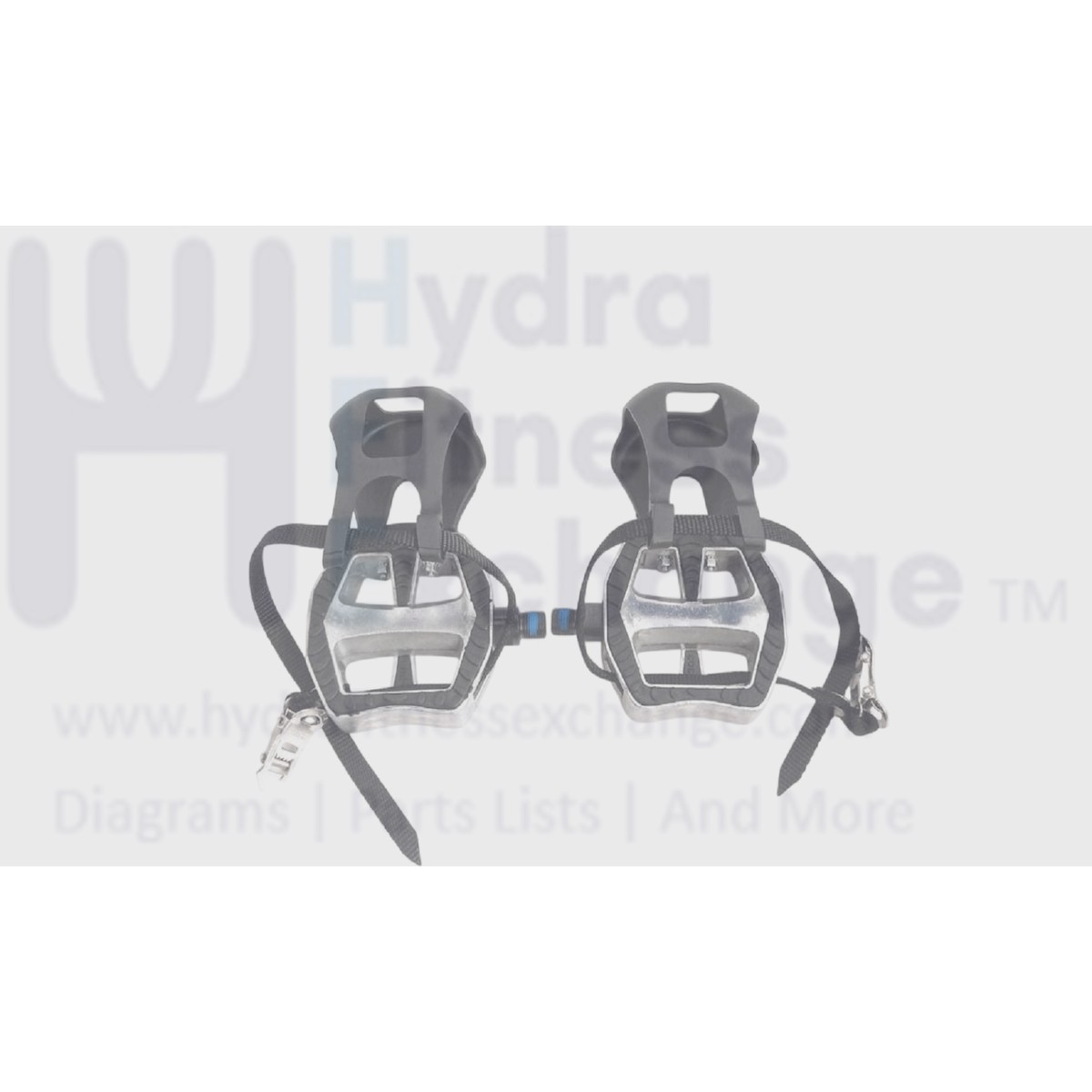 Bowflex Stationary Bike L & R Foot Pedal Pair Aluminum Toe Cage Straps