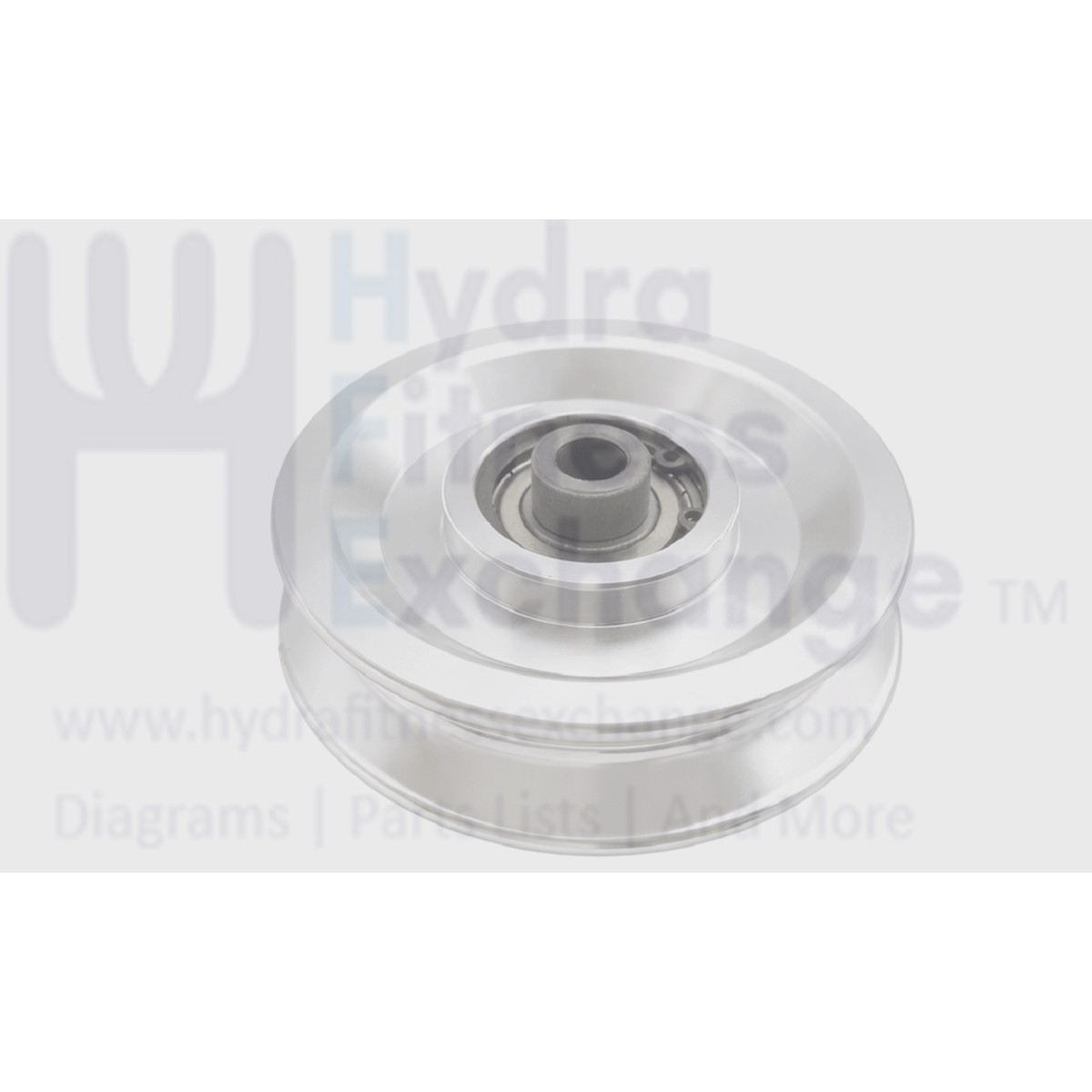 Commercial Gym Pulley Upgrade - Silver Aluminum Pulley Wheel Size 90 3.5" x .87" W x 3/8"