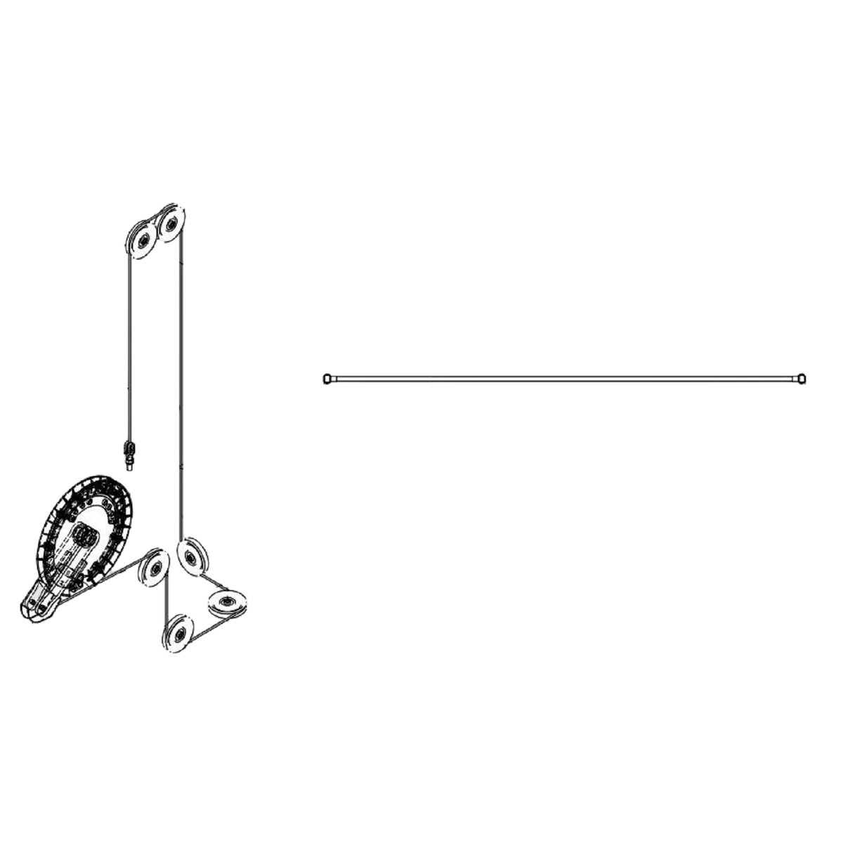 BodySolid S2LEC Strength System Top Bolt End Selector Rod Cable 4010 mm 101S2L